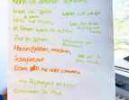 Flipchart zur Fragestellung: Ich will mitbestimmen bei ...