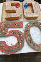 Kuchen in Form einer 50