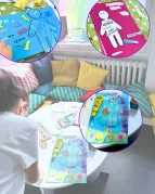 Kinder beim Basteln zur Fragestellung: Bastle dir deine perfekten Eltern