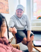 Interviewstation mit Michael