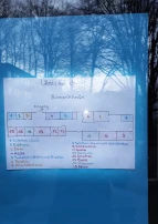 Infoplakat im Fenster des KuFZ Betty Gleim Haus 