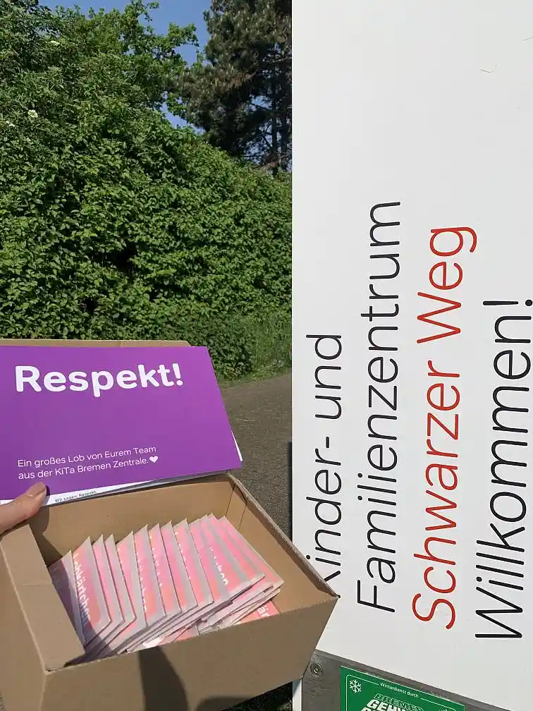 Box zum Tag der Kinderbetreuung beim Kinder- und Familienzentrum Schwarzer Weg