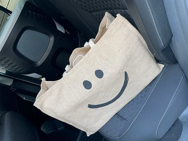 Jute-Tasche mit Smilygesicht