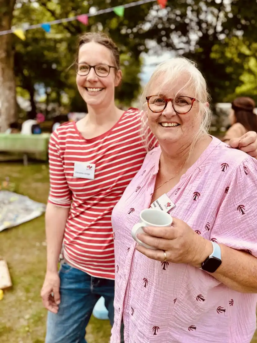 Einweihungfest: Team am Wasserspieltisch