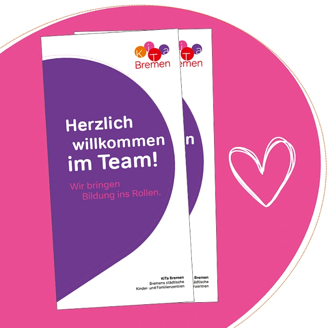 Begrüßungsflyer für Mitarbeitende von KiTa Bremen