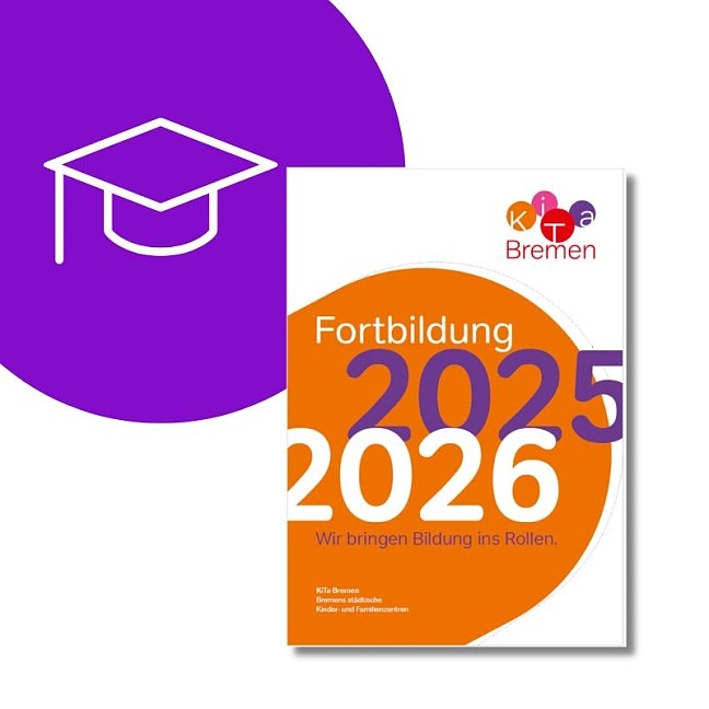 Titel des neuen Fortbildungsprogrammes von KiTa Bremen für das Kita-Jahr 2025/2026