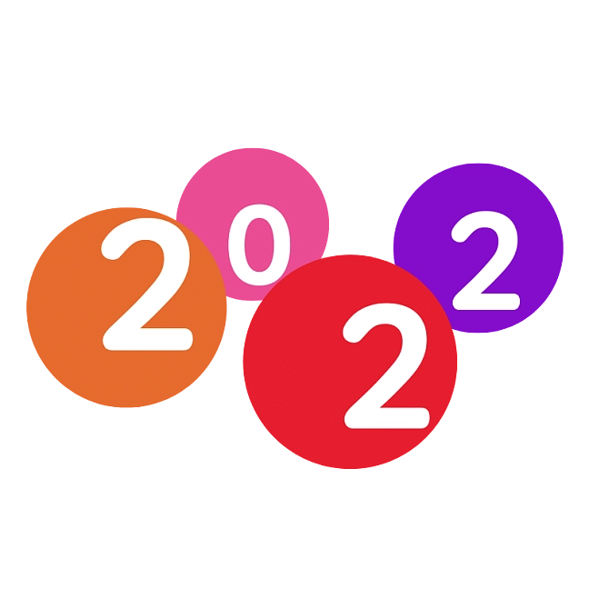 Kugeln in denen die Jahreszahl 2022 steht